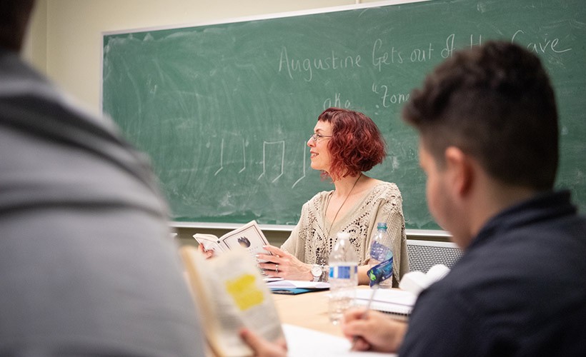 Professor Alice Dailey teaches a class.