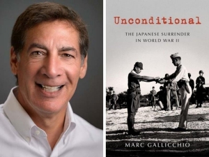  image of Marc Gallicchio next to the cover of his book