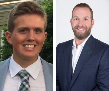 Kyle MacDonald ’23 CLAS and Shane Mengel ’94 VSB 