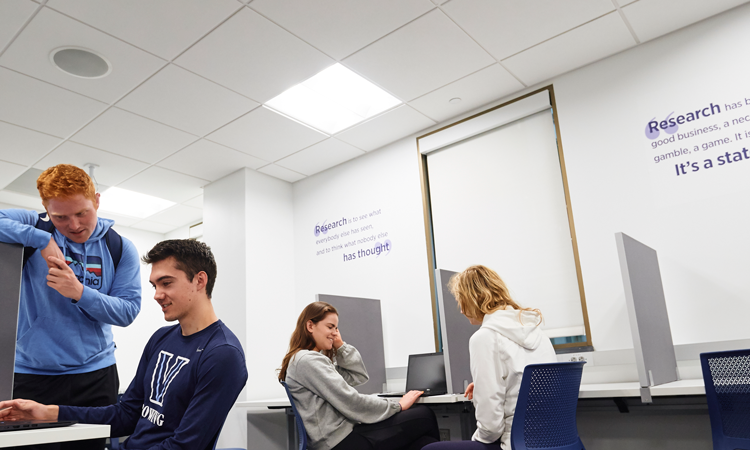 students interacting in behavioral lab