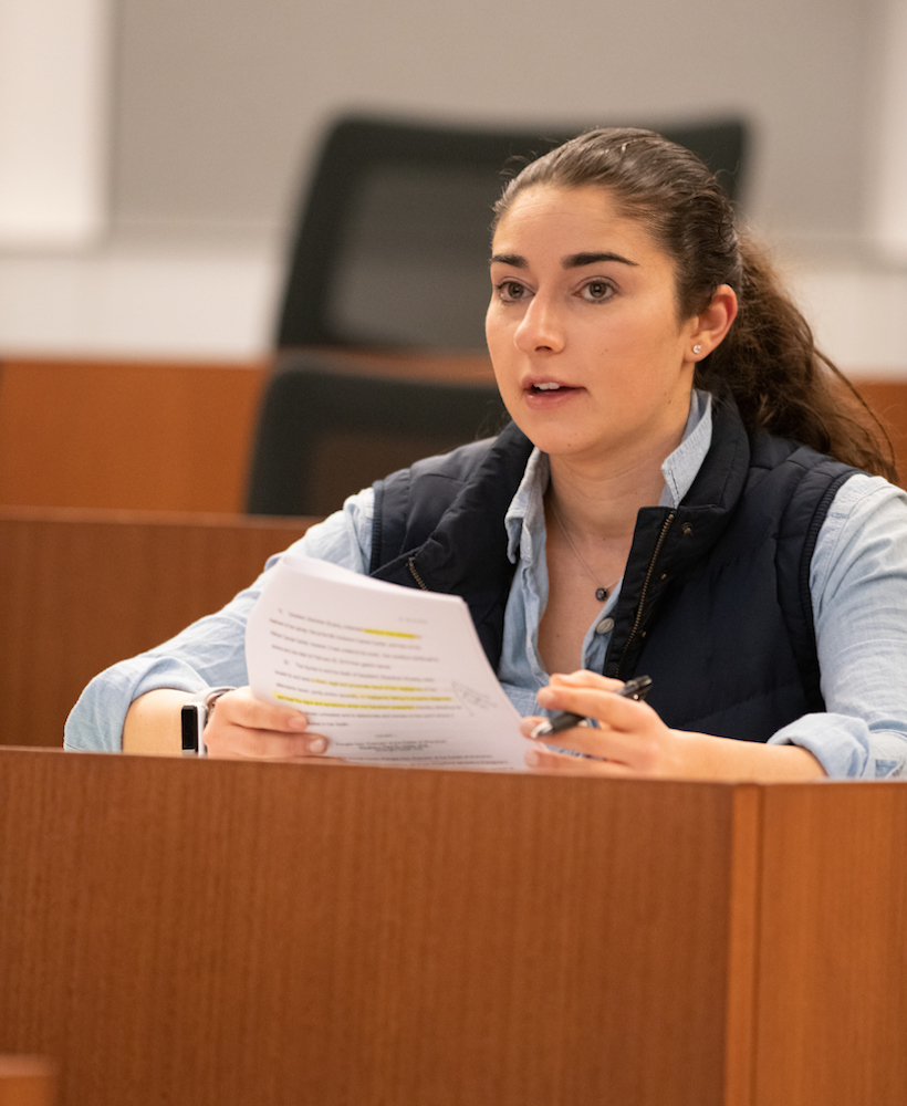 A student asks a question during class.